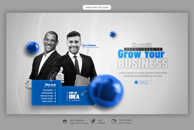 Corporate Web Banner Template for Digital Marketing Agencies – Free Download