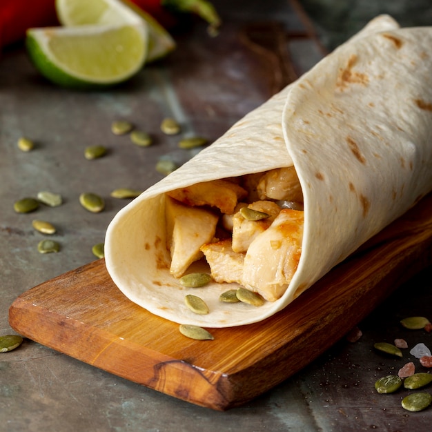 Burrito on a Cutting Board with Cardamom Seeds – Free Stock Photo, Download for Free