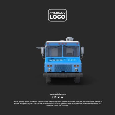 Street Food Truck Mockup with Alpha Background – Free Download