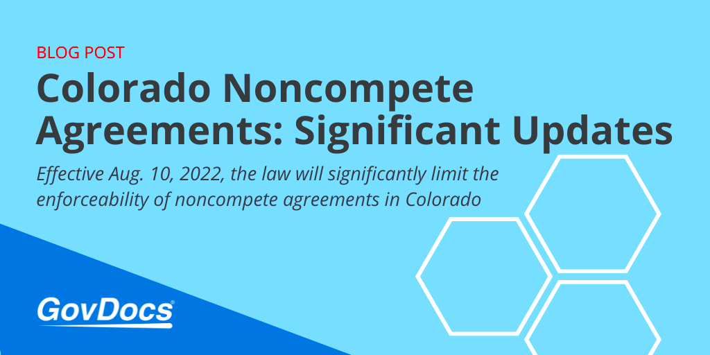 Colorado Noncompete Agreements Significant Updates GovDocs