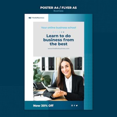 Flat Design Business Template – Download Free Stock Photo