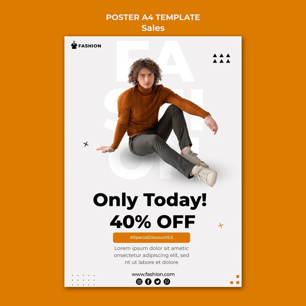 Fashion Discount Poster Template – Free Download