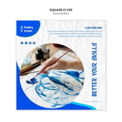 Square Flyer for Painting and Drawing – Free to Download