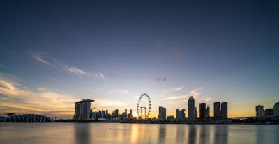 Stunning Singapore Skyscrapers at Dusk – Download Free Stock Photo