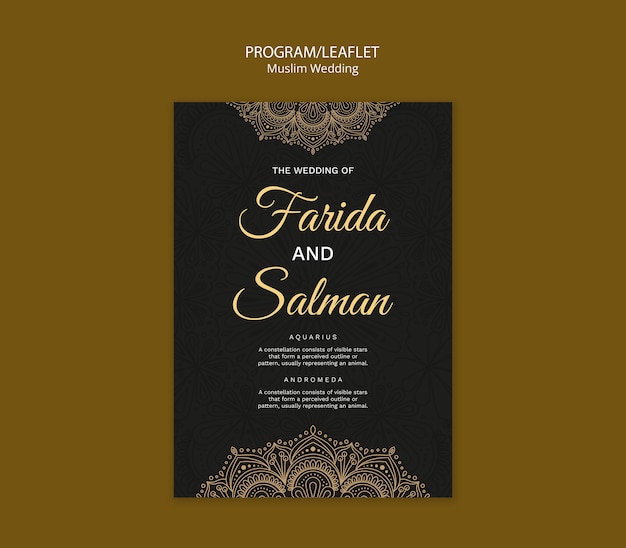 Muslim Wedding Template Design – Free Download