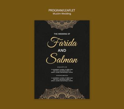 Muslim Wedding Template Design – Free Download