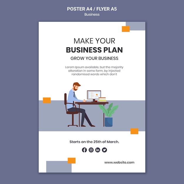 Vertical Poster Template for Creative Business Plans – Free Download