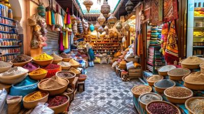 A Vibrant and Bustling Moroccan Souk: A Feast for the Senses – Free Stock Photo, Download for Free