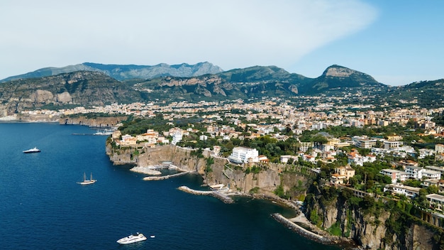 Aerial Drone View of Sorrento, Italy’s Tyrrhenian Sea Coast – Free Download