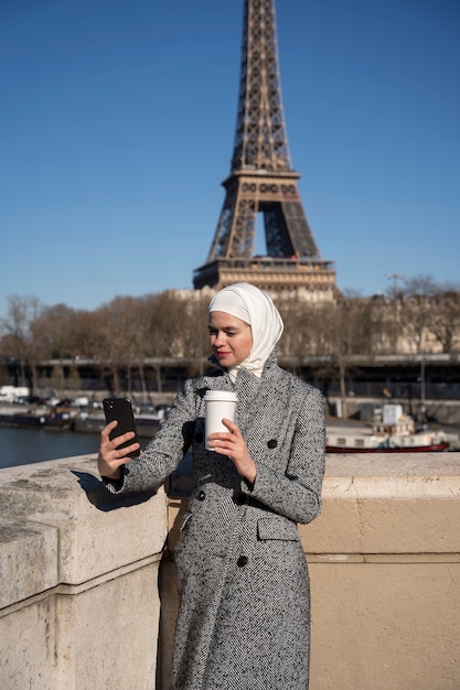 Muslim Woman Traveling in Paris – Free Stock Photo, Download Free