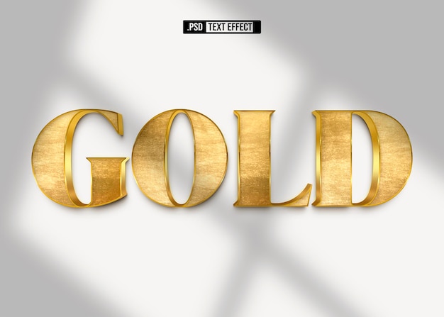 Luxury Gold Text Effect PSD – 3D Text Design for Free Download