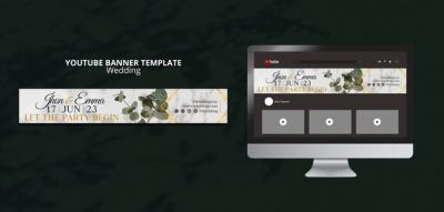 Luxury Wedding Celebration YouTube Banner Template – Free Download