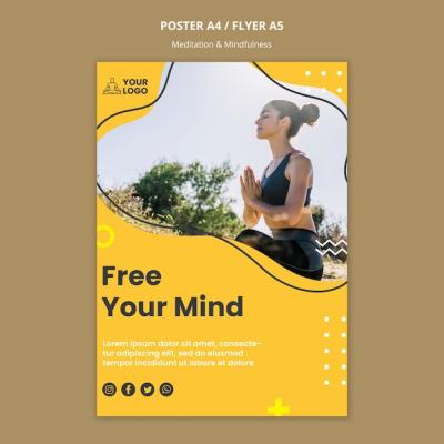 Meditation & Mindfulness Flyer Template – Free to Download