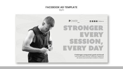 Minimal Gym Training Facebook Template – Free Download