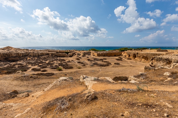 High Angle Shot of a Beach Under a Cloudy Sky in Cyprus – Free to Download