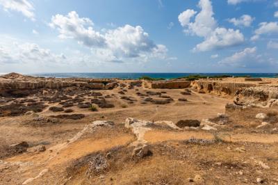 High Angle Shot of a Beach Under a Cloudy Sky in Cyprus – Free to Download
