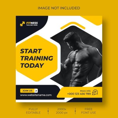 Fitness Social Media and Instagram Post Template – Free Download