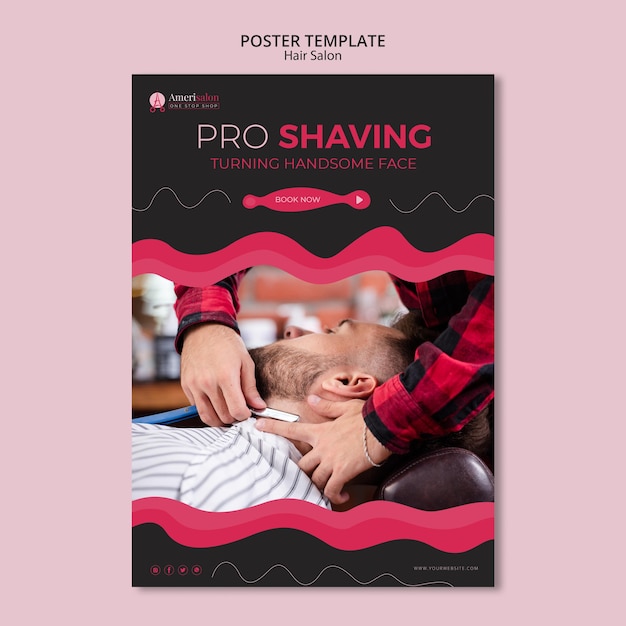 Vertical Poster Design for Hair Salon – Free Download