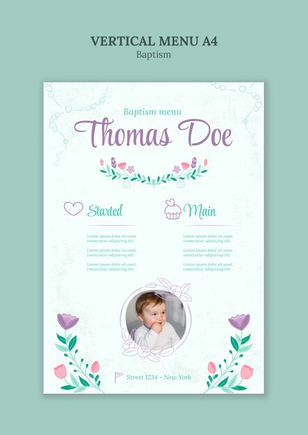 Baptism Celebration Template – Free Download for PSD Design