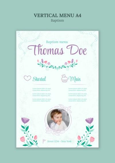 Baptism Celebration Template – Free Download for PSD Design