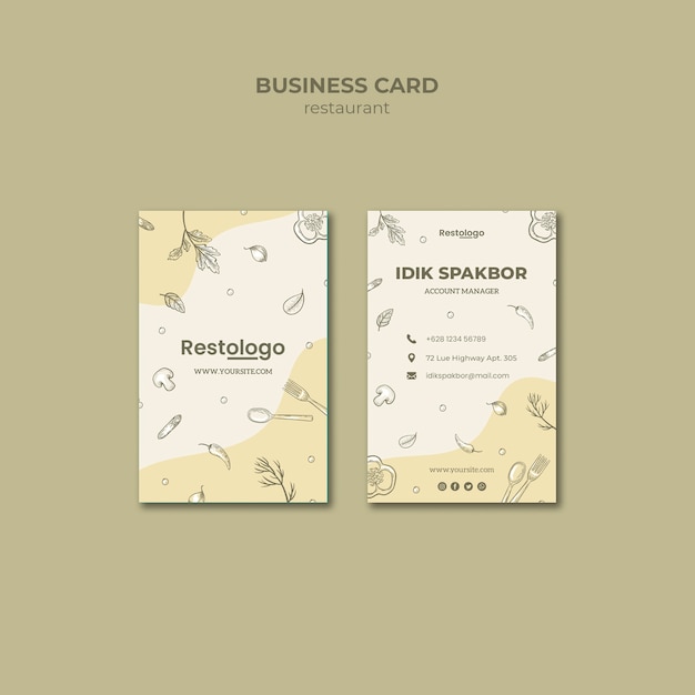 Restaurant Business Card Template – Free Download