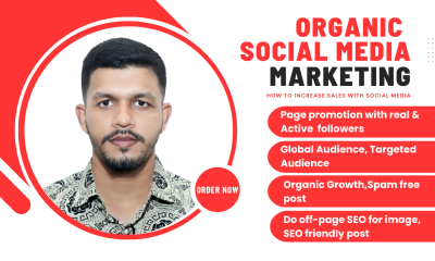 I Will Do Organic Facebook Marketing & Promotion with Real Followers