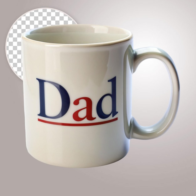 A White Mug Featuring a Happy Father’s Day Message on a Transparent Background – Free Download