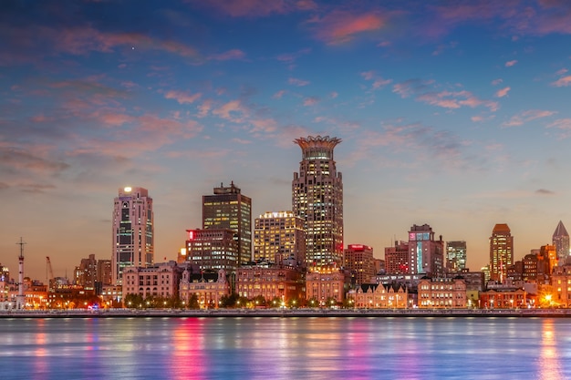 Skyscrapers at Night Overlooking the Sea Cityscape – Free Stock Photo for Download