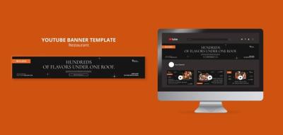 Delicious Food Restaurant YouTube Banner Template – Free Download