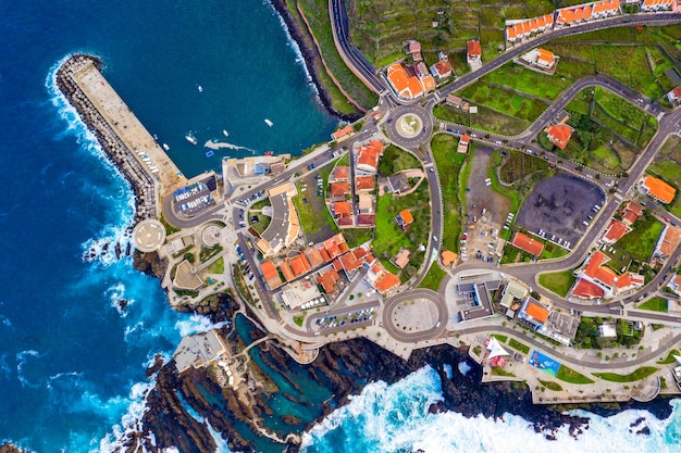 Aerial View of Porto Moniz Village in Madeira Island, Portugal – Free Download