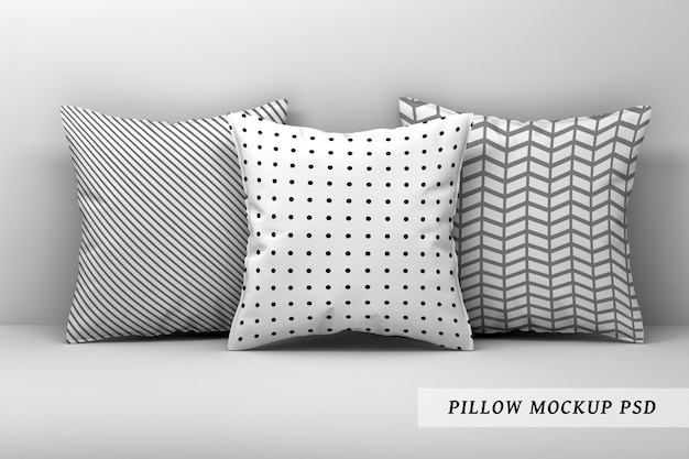 Three Large Sleeping Pillows on White Background – Free Download