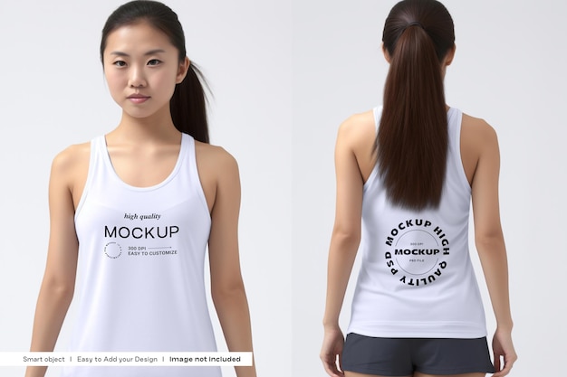 Girls Tank Top PSD Mockup – Front and Back View for Free Download