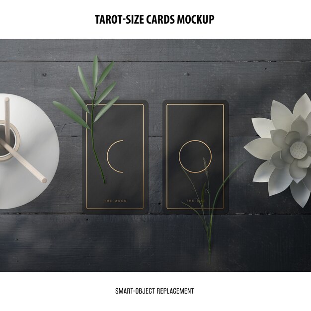 Elegant Foil Stamped Tarot Card Mockup – Free Download