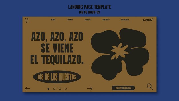 Landing Page Template for Dia de Muertos Holiday – Free Download