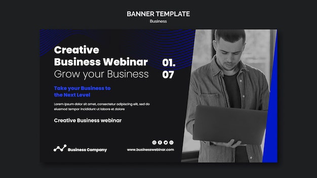 Business Webinar Banner Template – Free Download, Free Stock Photo