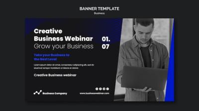 Business Webinar Banner Template – Free Download, Free Stock Photo