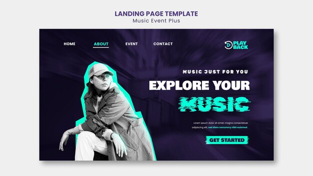 Landing Page Template for Music Event – Free Download