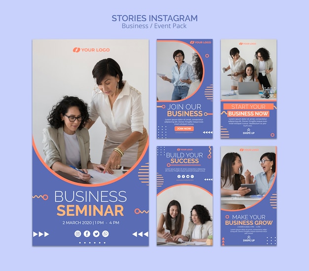 Business Event Concept Instagram Stories Template – Free Download