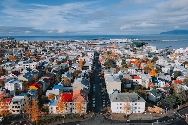 High Angle View of Townscape by Sea Against Sky – Free Download