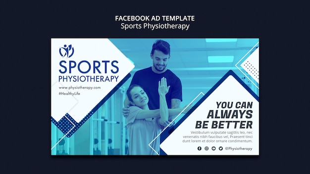 Geometric Physiotherapy Care Facebook Template – Free Download