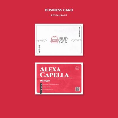 Delicious Flat Design Food Restaurant Business Card – Free Download