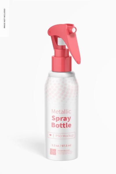 Metallic Spray Bottle Mockup – Free Download