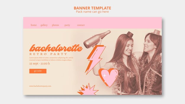 Flat Design Bachelorette Party Template – Free Download