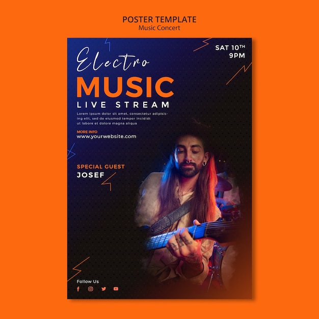 Gradient Music Concert Poster Template – Free Download