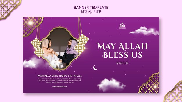 Realistic Eid al-Fitr Design Template – Free Download