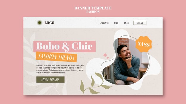 Fashion Banner Template in Flat Design – Free Download