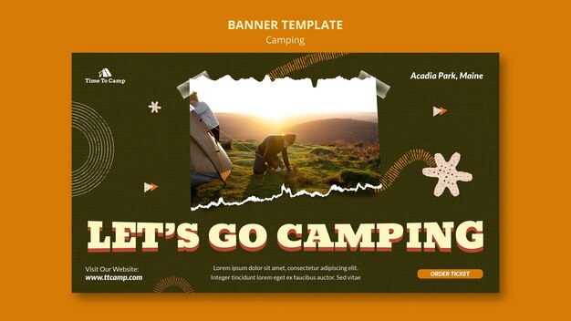 Camping Banner Template Design for Creative Projects – Free Download