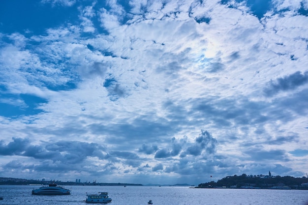 Stunning Blue Sky and White Clouds over Istanbul’s Horizon – Free Download