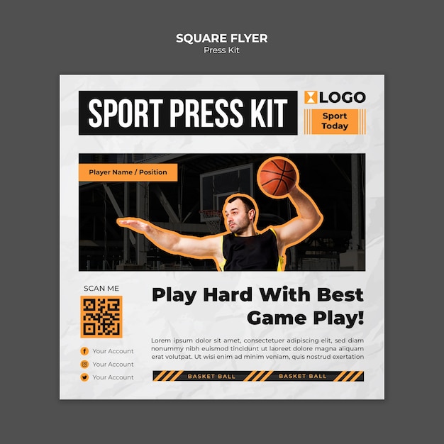 Press Kit Square Flyer Template – Free Download