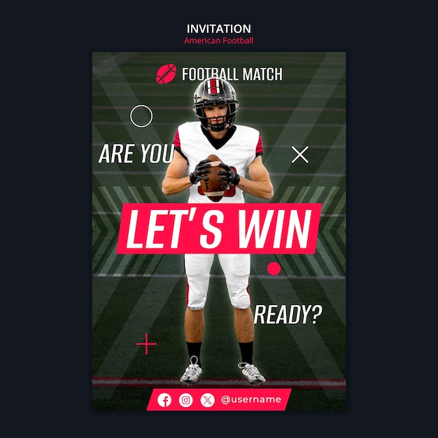 American Football Template Design – Download Free Stock Photo